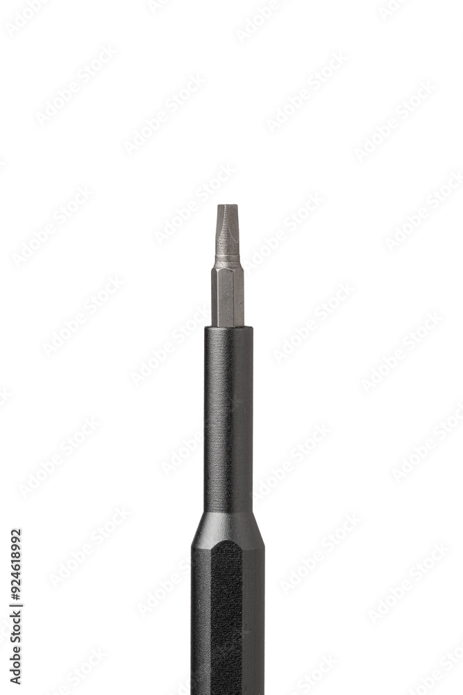 Iron bit with screwdriver on Isolated on white background close up Iron bit with screwdriver on Isolated on white background close up