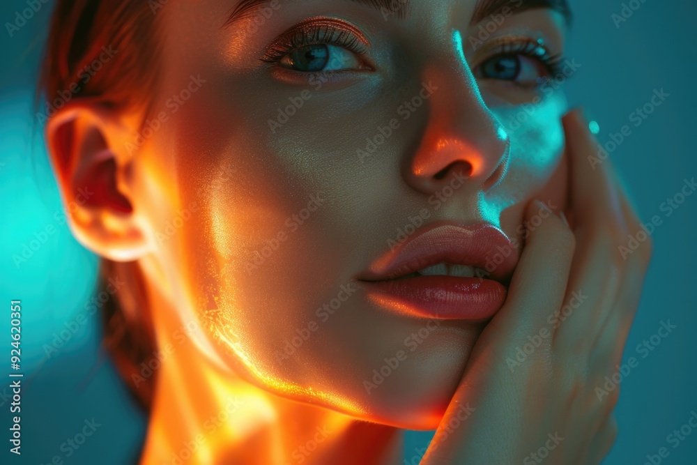 Close-up shot of a woman's face with radiant, healthy-looking skin Close-up shot of a woman's face with radiant, healthy-looking skin