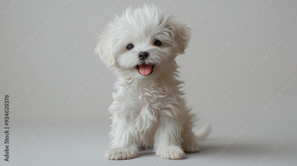 Samoyed Dog Sitting Gracefully on White Background Samoyed Dog Sitting Gracefully on White Background