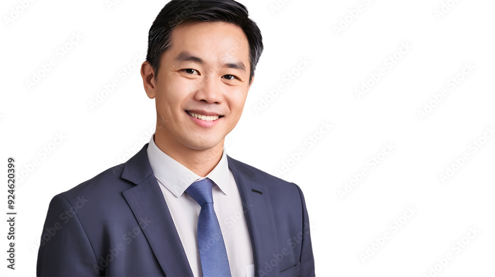 Professional headshot of a smiling Asian businessman in suit, isolated on transparent background Professional headshot of a smiling Asian businessman in suit, isolated on transparent background