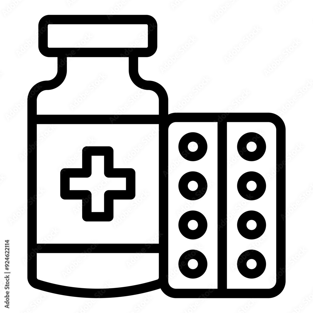 Fototapeta premium Pharmacy icon in outline style