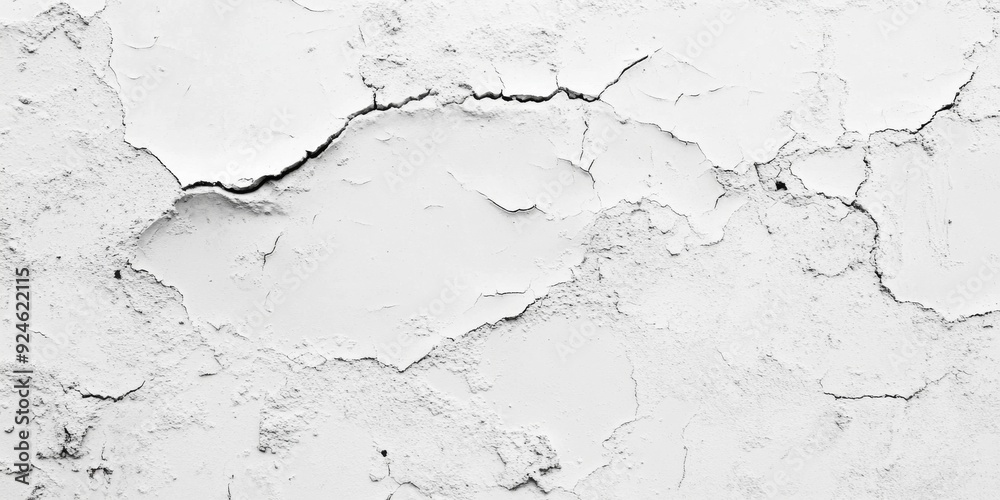 Obraz premium Shattered and Damaged White Wall Texture Background: A Visual Representation of Urban Decay and Structural Ruins.