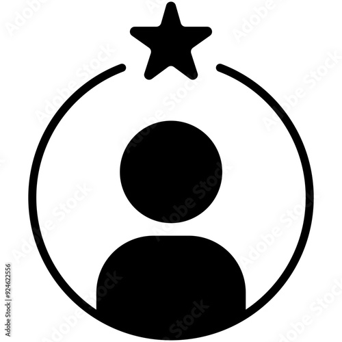 Feedback icon with one rating star and customer silhouette. Vector icon for UI, apps and websites