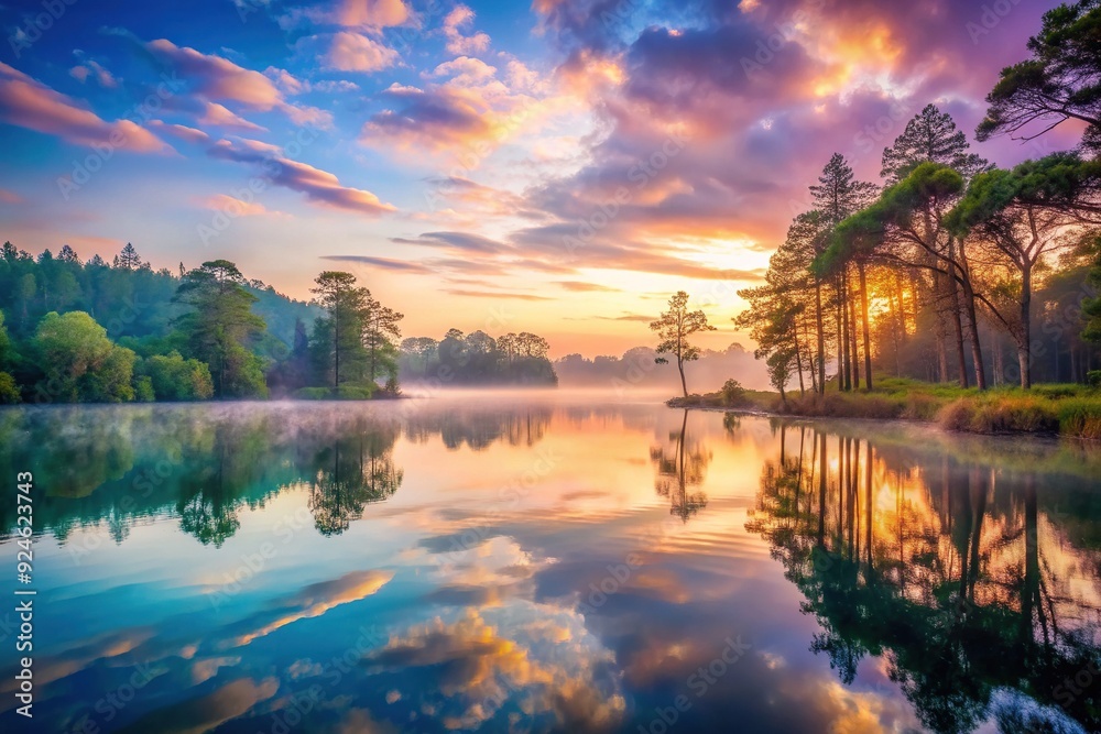 Obraz premium Ethereal and Atmospheric Lake Alice - dreamy, ethereal, pastel, serene, evocative