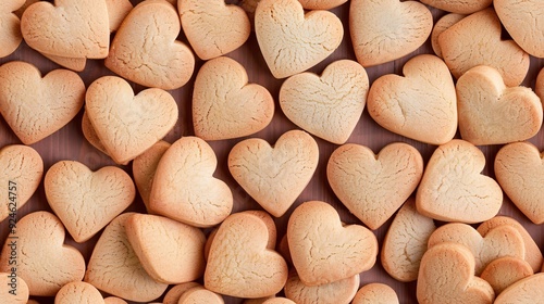 Seamless pattern with heart cookie photo