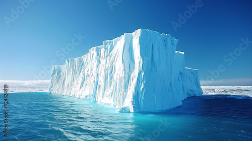 A huge iceberg in the ocean near Antarctica. Natural beauty, Arctic Ocean