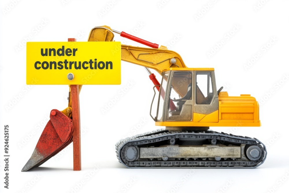 Creative Site Under Construction Sign for Websites on Solid White Background Creative Site Under Construction Sign for Websites on Solid White Background