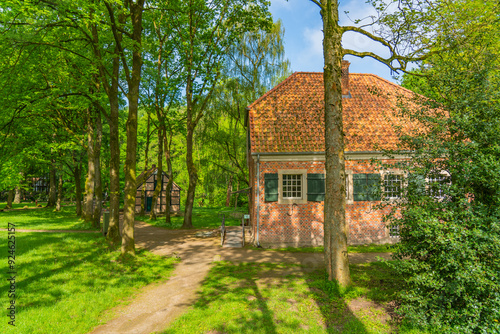 Buildings at the old monastery and water Castle in Dinklage in northern Germany in spring photo