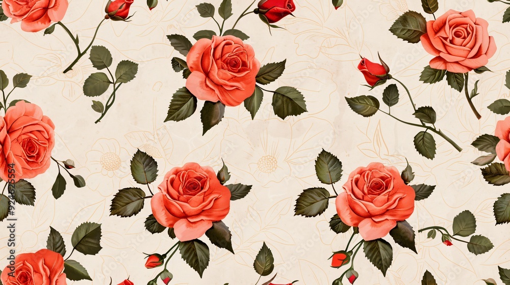 Seamless background with rose Seamless background with rose