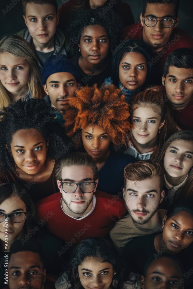 A group of individuals with unique hairstyles and colors A group of individuals with unique hairstyles and colors