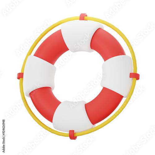 Lifebuoy 3D Icon, Beach 3D Icon