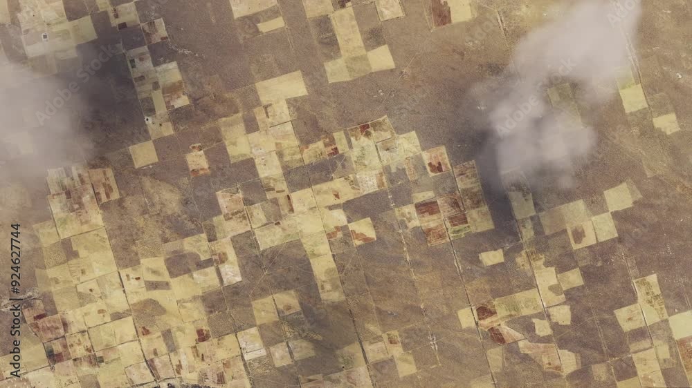 Top aerial view of Thar Desert in Rajasthan. India
