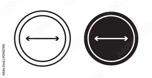 Radius vector icon in solid and outline style