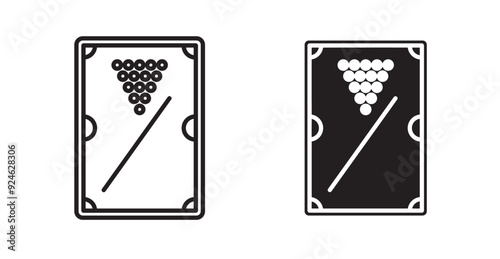 Pool table vector icon in solid and outline style