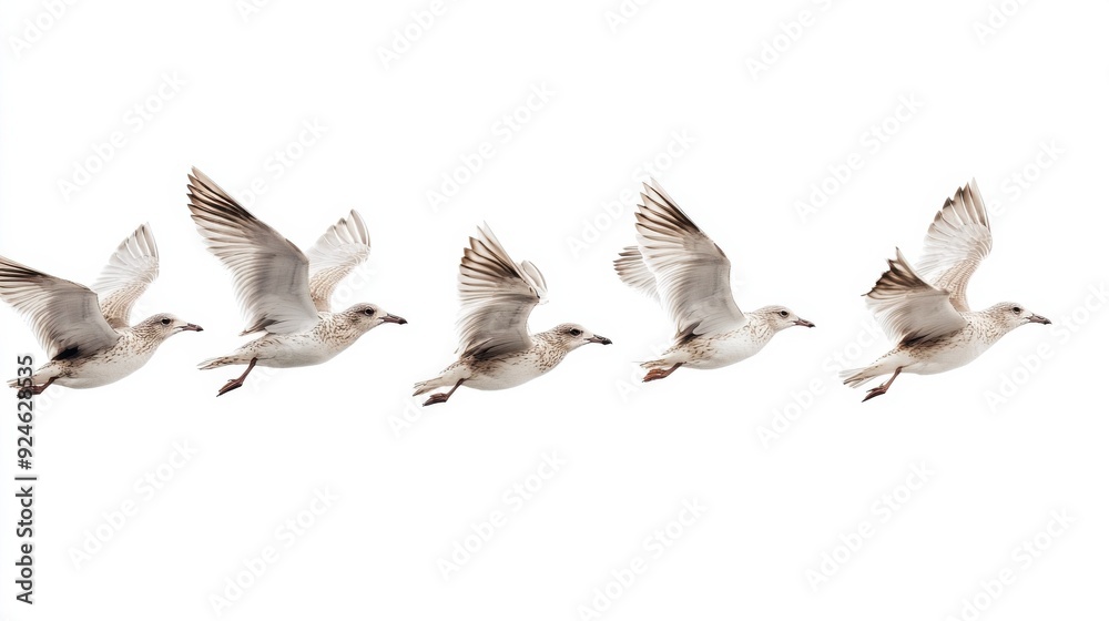Obraz premium Graceful Birds in Flight Elegant Movements Captured in Motion