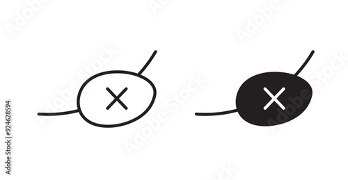 Pirate eye patch vector icon in solid and outline style