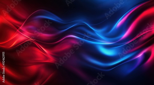 Dynamic Waves of Red and Blue Abstract Flow