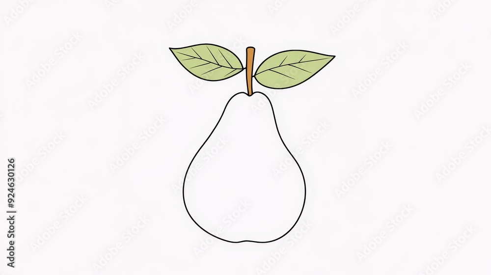 Minimalistic pear, artistic line art, simple hand-drawn style, white background, elegant and modern Minimalistic pear, artistic line art, simple hand-drawn style, white background, elegant and modern