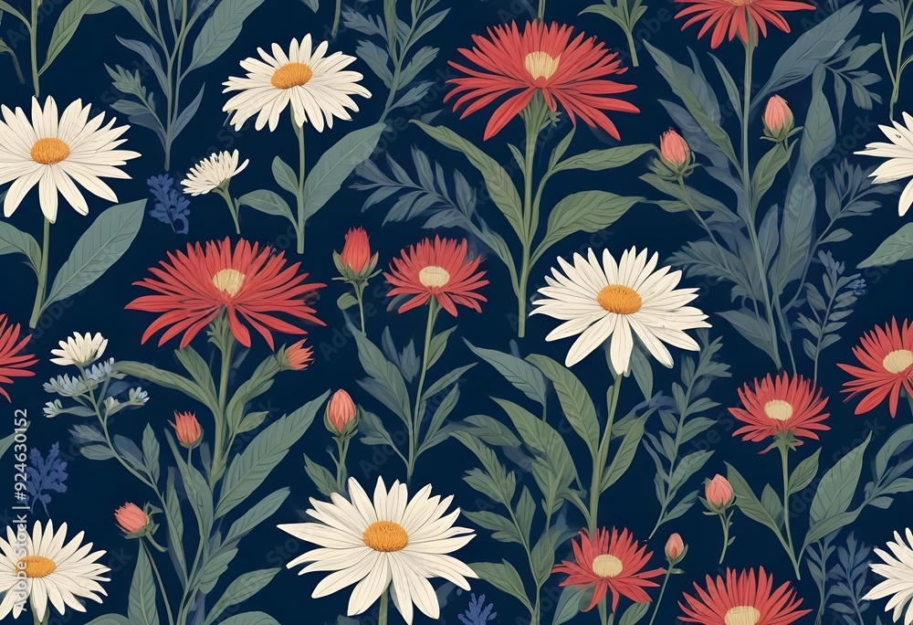 Tropical leave and flowers pattern Tropical leave and flowers pattern