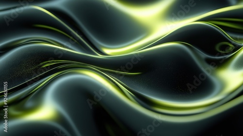 Organic Flow Dark Tones and Vibrant Green Highlights