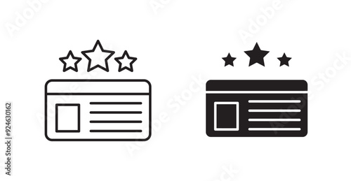 Loyalty card vector icon in solid and outline style