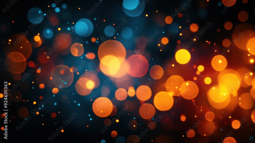Vibrant Bokeh Abstract with Orange and Blue Circles Vibrant Bokeh Abstract with Orange and Blue Circles