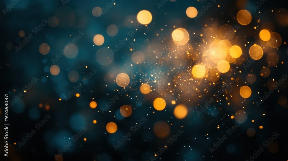 Dreamy Bokeh Soft Blue and Warm Golden Orbs Dreamy Bokeh Soft Blue and Warm Golden Orbs