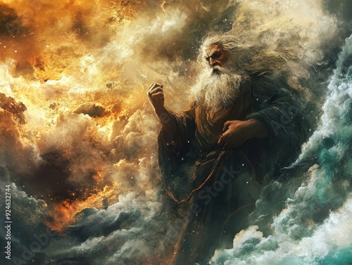 Photograph showcasing divine wrath  a striking illustration capturing the anger of god photo