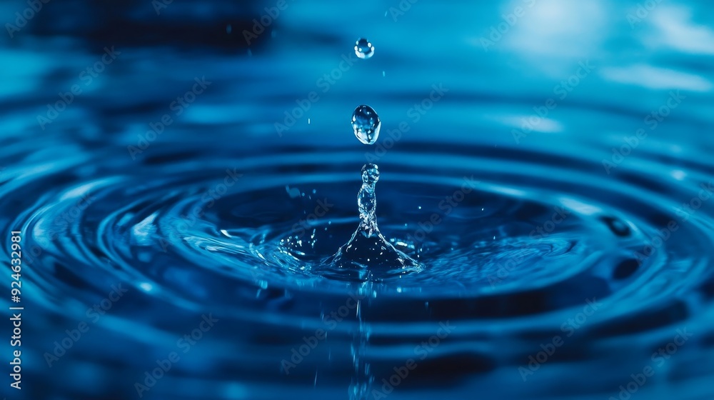A water droplet is falling into a body of water A water droplet is falling into a body of water