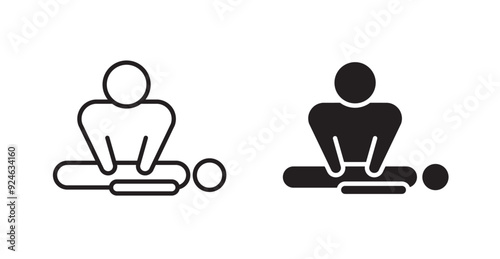 CPR vector icon in solid and outline style