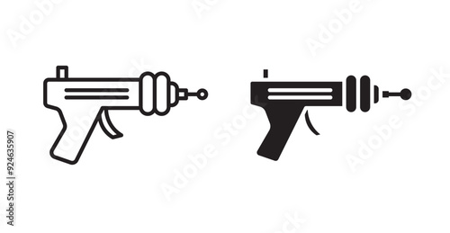 Blaster vector icon in solid and outline style photo