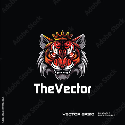 Tiger king mascot, vector, logo, character, cartoon, illustration, eps10