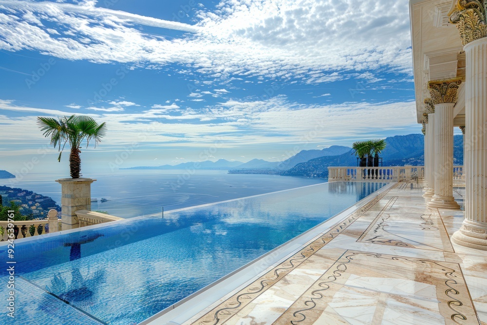 Fototapeta premium Luxury Infinity Pool with Panoramic Ocean View