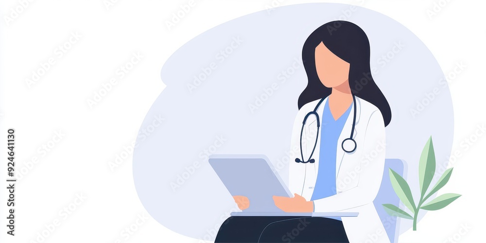 Patient consultation with healthcare professional giving an opinion after evaluation, with ample copy space. Patient consultation with healthcare professional giving an opinion after evaluation, with ample copy space.