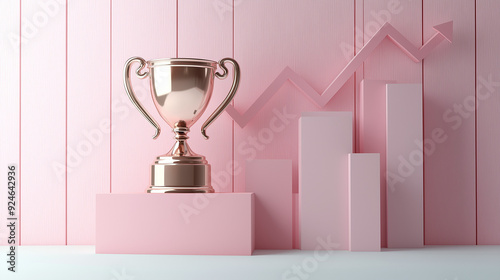 Pastel trophy of success wi...