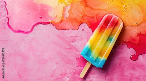 A melting popsicle with vivid colors