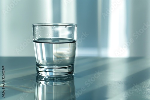 A glass of water placed on a table, ready to be used