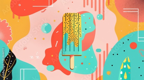 Wallpaper Mural A melting popsicle with playful shapes Torontodigital.ca
