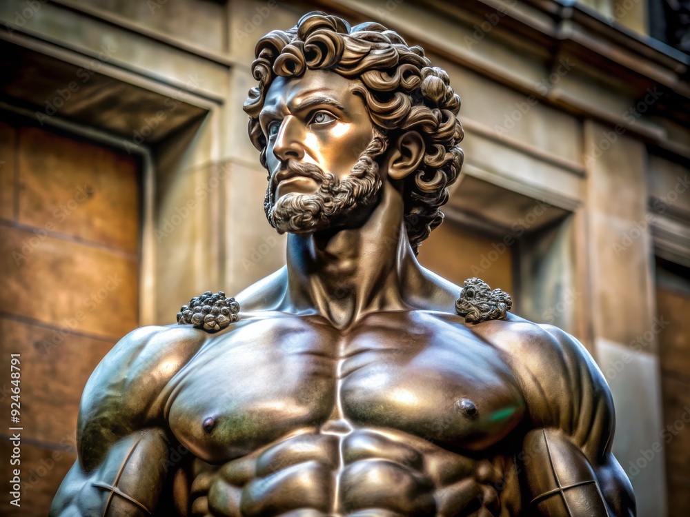 Mandibular Majesty: Statuesque, Archaic, Bronze, Muscular, Regal Mandibular Majesty: Statuesque, Archaic, Bronze, Muscular, Regal