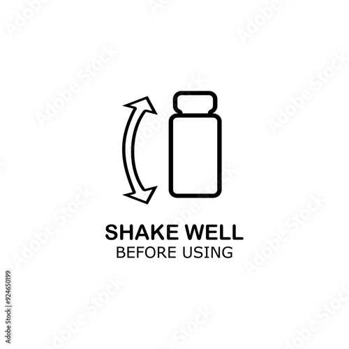 Shake well before using icon isolated on white background 