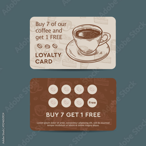 Bonus card hand drawn style, vector.	
