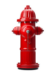 Red hydrant, isolated on a transparent or white background