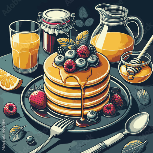 pancakes with honey