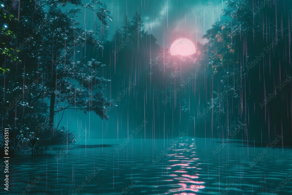 Beautiful scenery of a rainy morning landscape Beautiful scenery of a rainy morning landscape