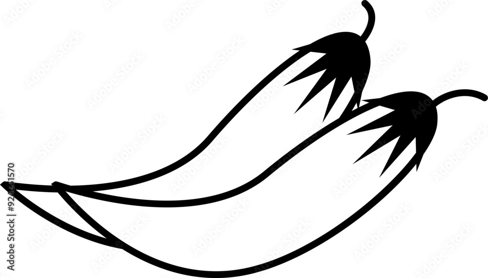 Chili pepper icon. Pictogram isolated on a white background. Chili pepper icon. Pictogram isolated on a white background.
