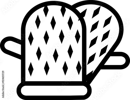  Glove silhouette and outline icons for web and apps in vector illustration.