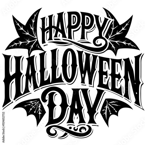 Happy Halloween day typography design 