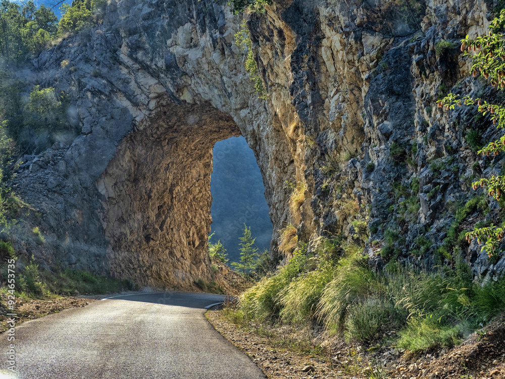 In Montenegro, there are many tunnels carved into the rock.