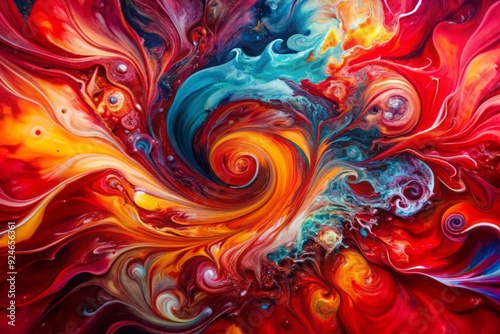 Wallpaper Mural Vibrant Sanguine Symphony: Bursts of color, exuberant crimson, energetic swirls, chaotic fluidity, explosive release. Torontodigital.ca