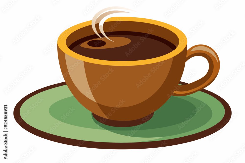 A Steaming Cup of Coffee on a Green Saucer